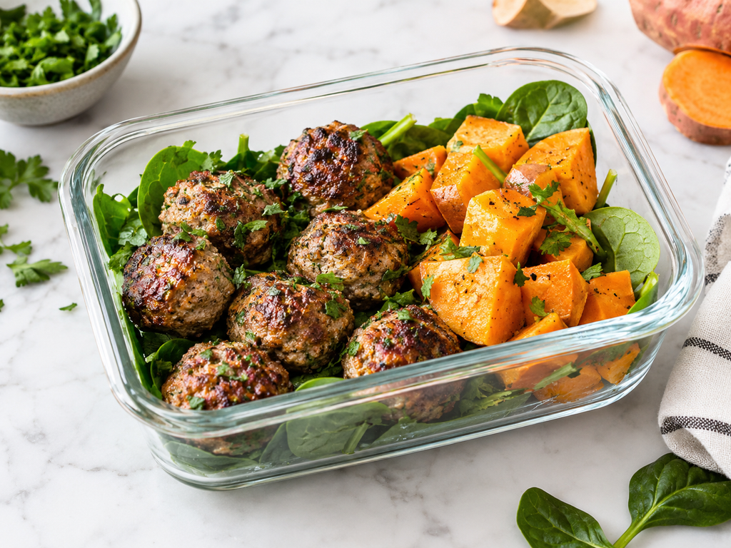 Boulettes de bœuf et patate douce