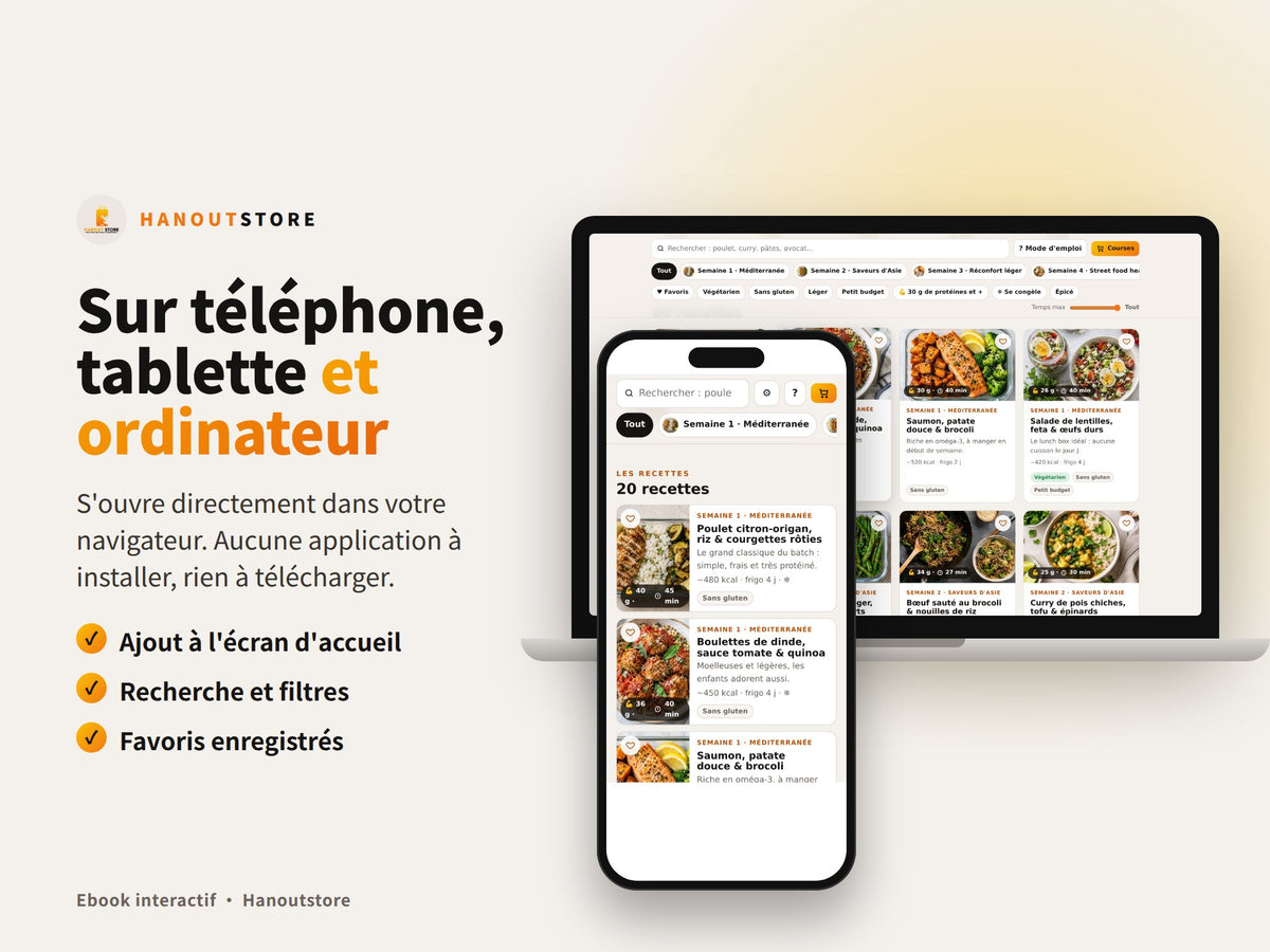 Batch Cooking Protéiné : ebook lisible sur téléphone, tablette et ordinateur