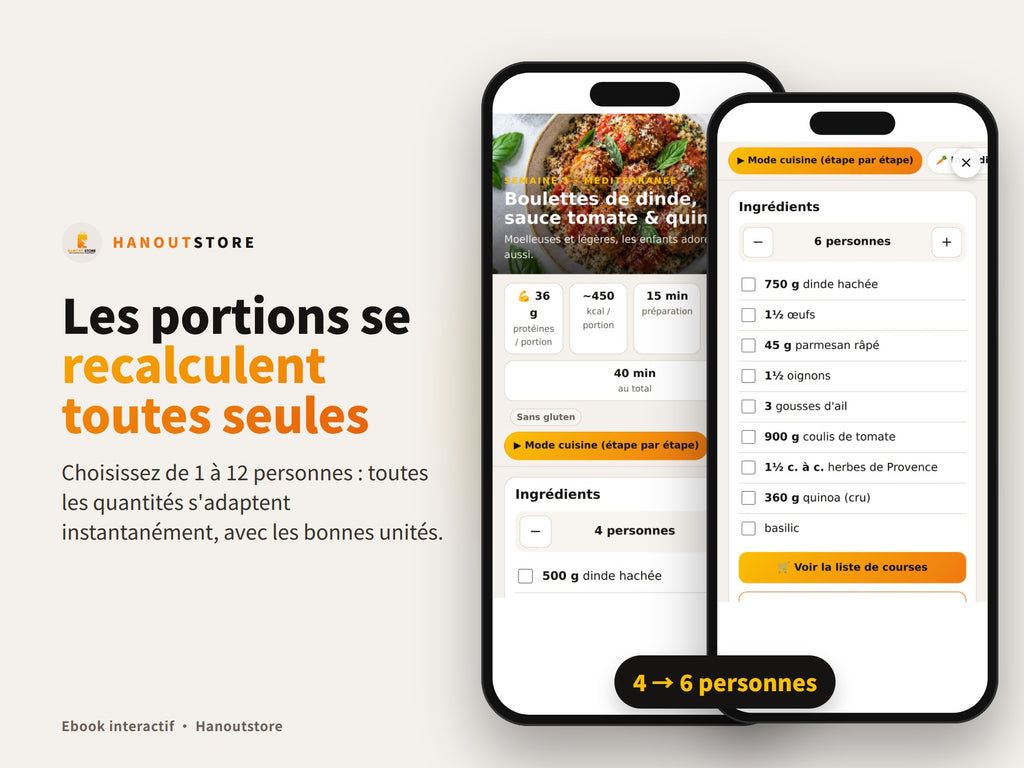 Batch Cooking Protéiné : portions recalculées automatiquement