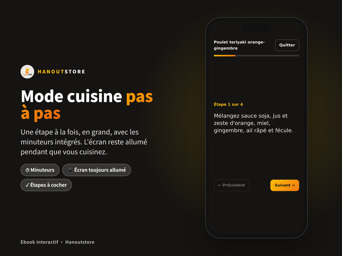 Prêt en 30 minutes : mode cuisine étape par étape avec minuteurs