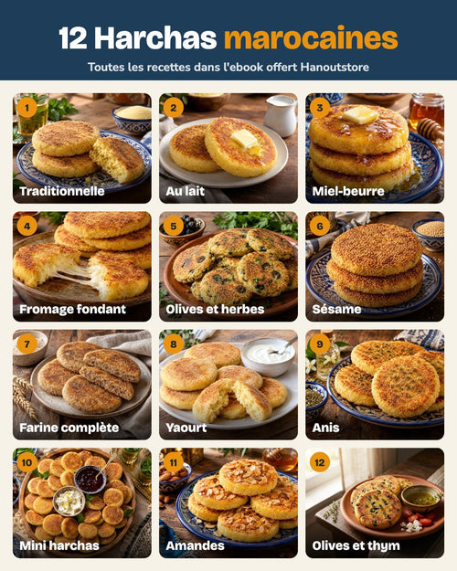 Les 12 recettes de harcha de l'ebook