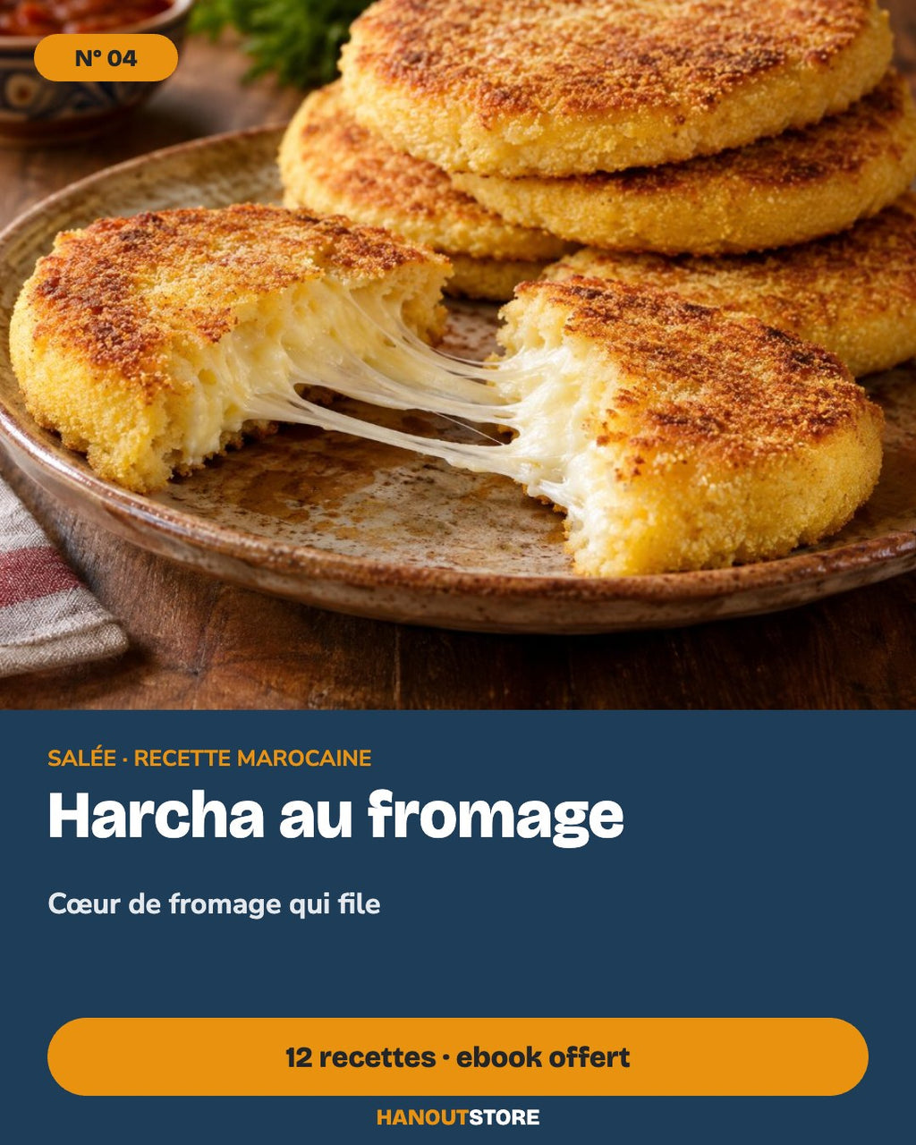 Harcha au fromage fondant
